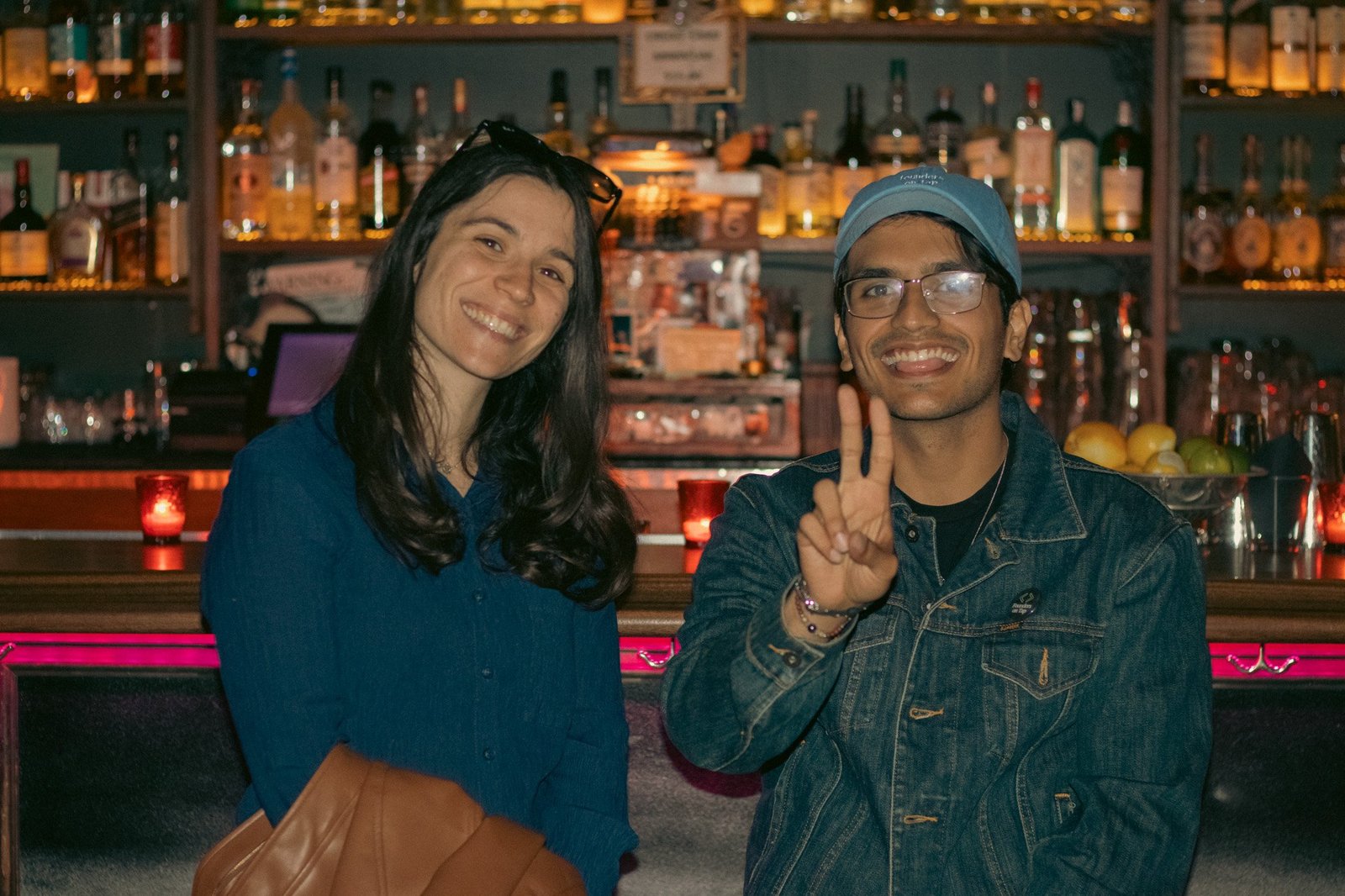 a peace sign before the talk