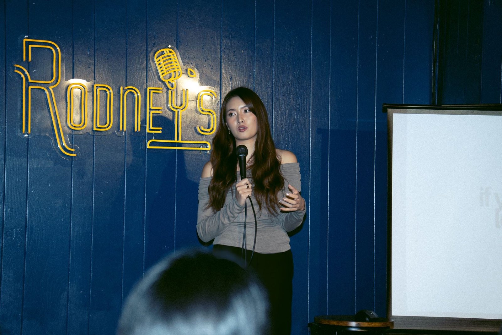 the stage at rodneys comedy club